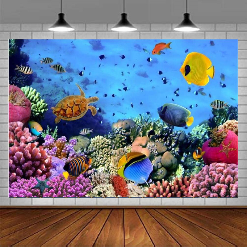 Aquarium Marine World - Unterwasserwelt-Fotografie-Hintergrund Unterwasserszene Bunte Meereskorallen Fische Aquarium-Hintergrund