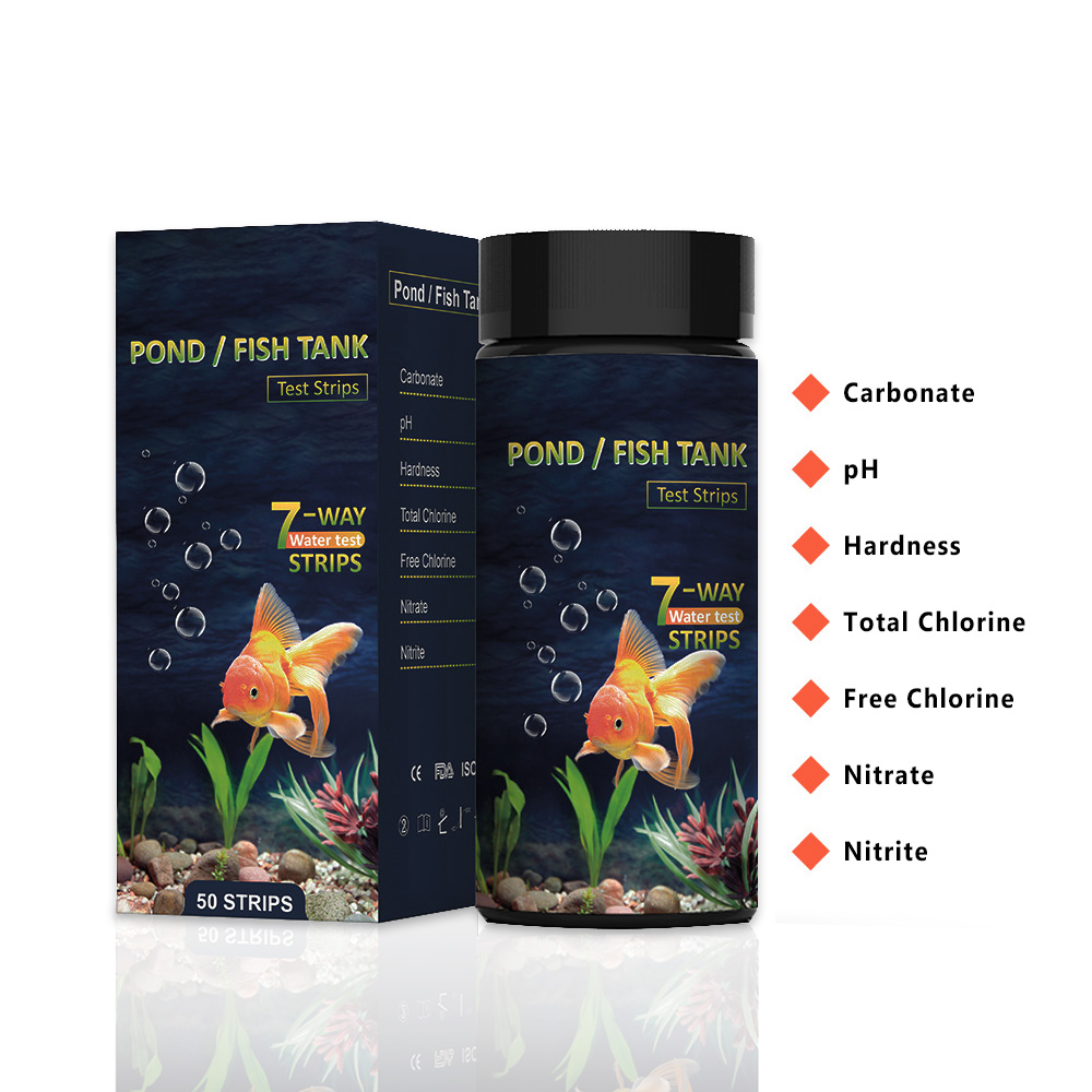 Saltwater Tank - 7-in-1-Aquarium-Teststreifen, 50 Streifen, Test der Wasserqualität