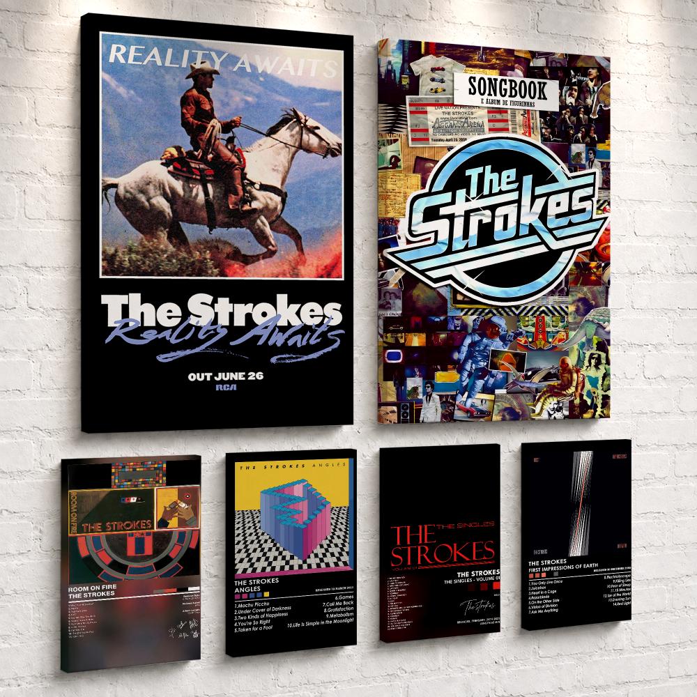 Live Rock - Rockband-Album „The S-Strokes“, gerahmtes Wandbild, fertig